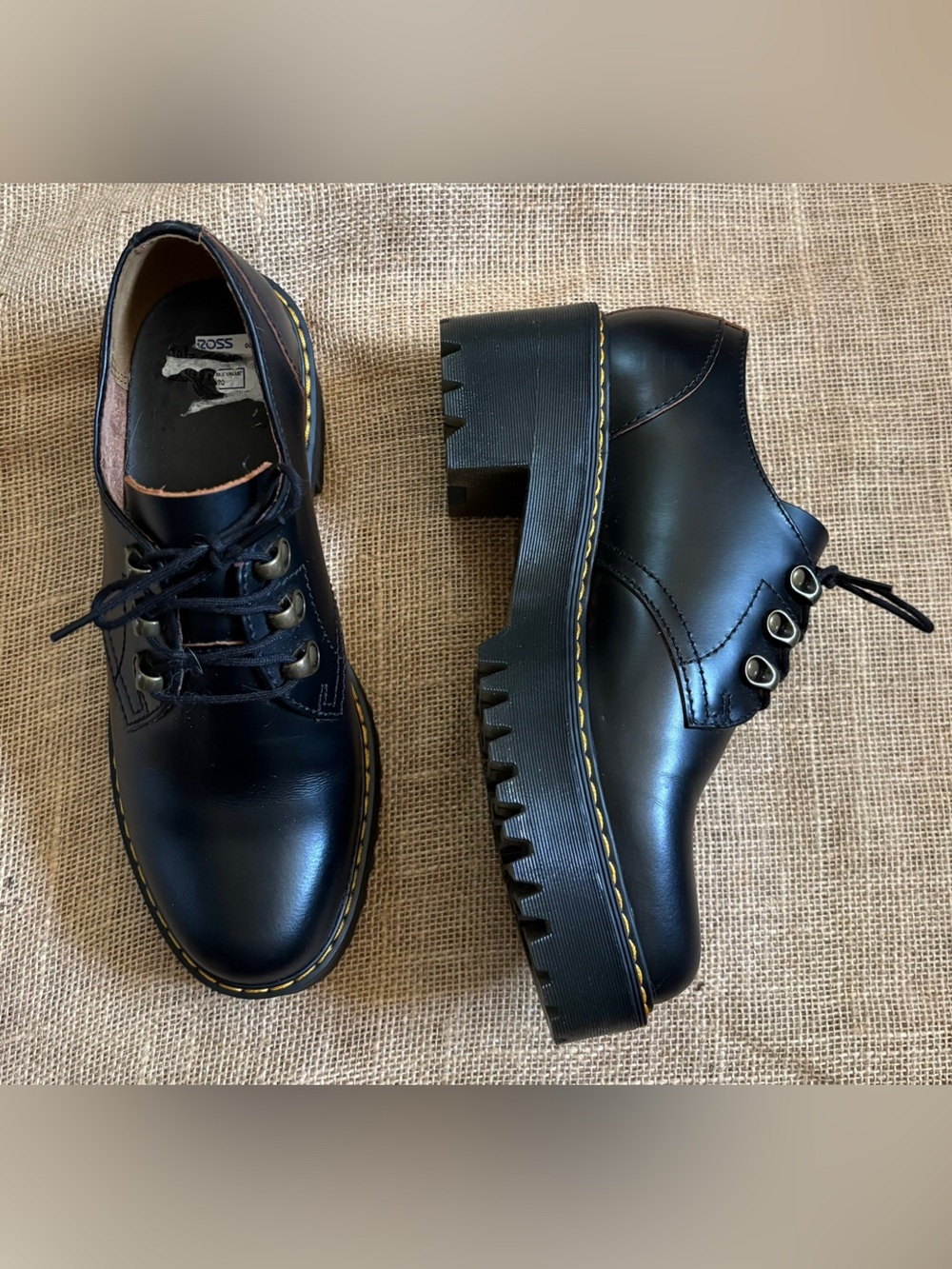 Doc Martens Leona Leonalo Black Shoes US Size 9 Platform Thick Soles Oxfords